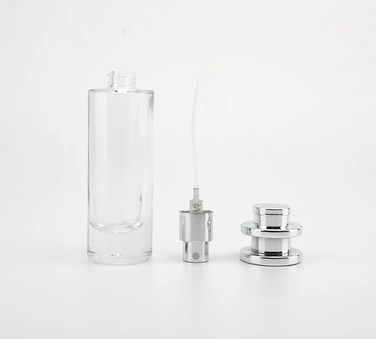 1 oz Hot Sales Portable Custom Cosmetic Empty Clear Glass Refillable Perfume Bottles Screw on Atomizer