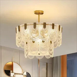Supply Striped Bedroom Living Room Glass Chandelier Palace Style Villa Hotel Pendant Light