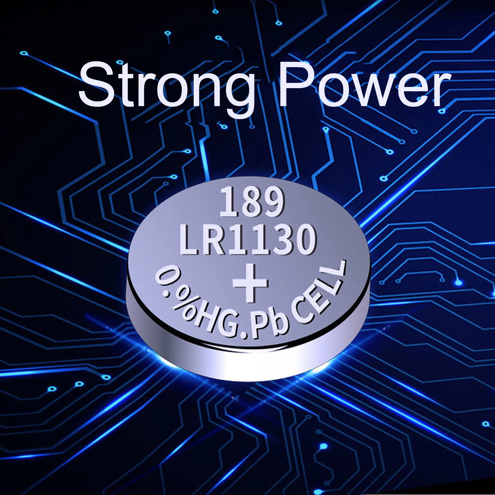 20 piece AG10 LR1130 189 389A LR54 0% Hg Card 1.5V Alkaline Battery