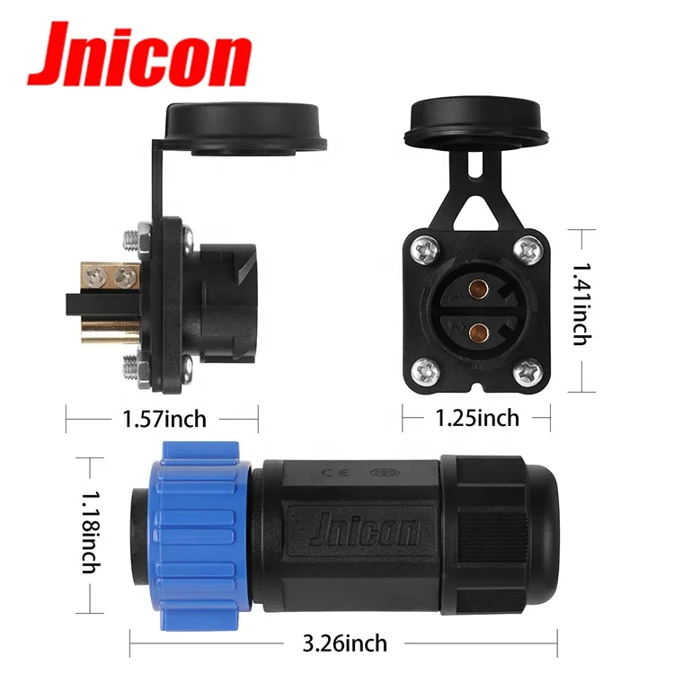 Jnicon M25 2pin Male Plug and Female Socket Trolling Motor Connector Kit