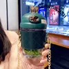 Green -380ml with 3D sticker+Pearl chain