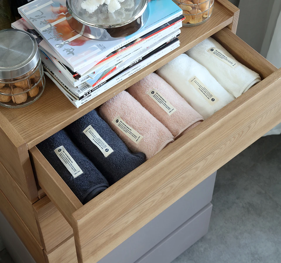 Stackable Free DIY Combination Solid Ash Wood Furniture Dresser Storage Chest of 5 Drawers Organizer for Bedroom Bed Room