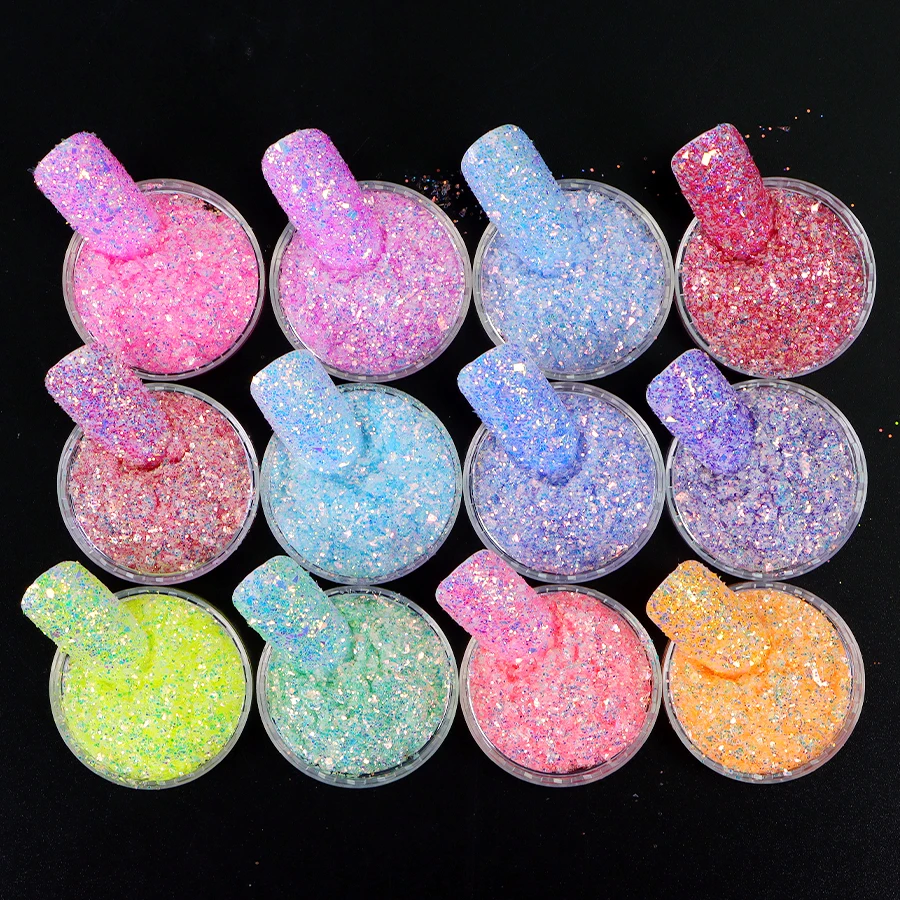 Объемные ногти Блестящий шестигранный блестящий порошок блестящие формы Золотой голографический