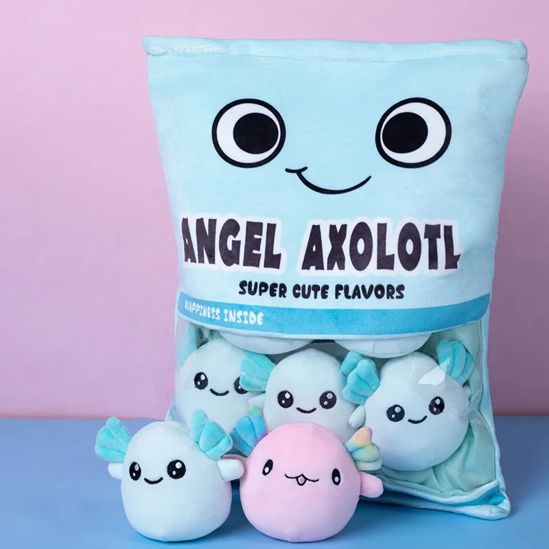 Creative Axolotl Snack Plush Toy Pillow Stuffed Plush Axolotl Toy Animals Custom Design Axolotl Snack Plush Toys
