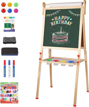 Children's magic blackboard drawing board with stand height adjustable adult easel stand for painting