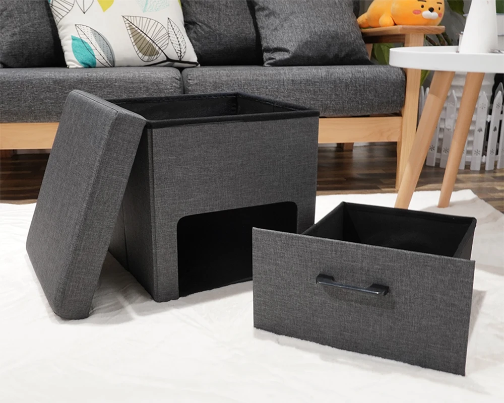Customized 2021living Room Furniture Art Stool Chair with Drawer Storage Ottoman Bedroom Cloth Linen Home Stool & Ottoman Modern