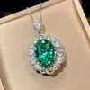 Bird's Nest cut Parra green pendant with chain