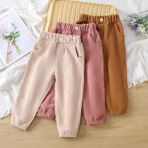 2026 New Autumn Solid Denim Trousers for Kids Warm Clothing for Girls and Boys