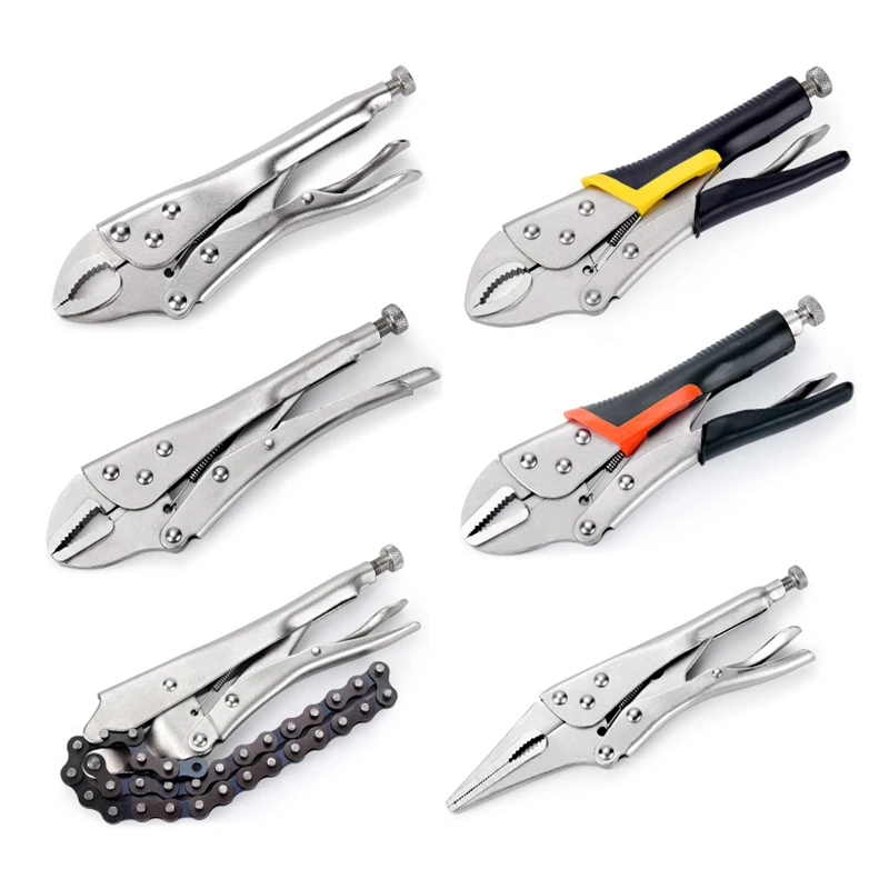 Professional Manufacture Multi Function Tools Vise Grip Curved Jaw Locking Plier Curved Nose Locking Vise Grip Pliers