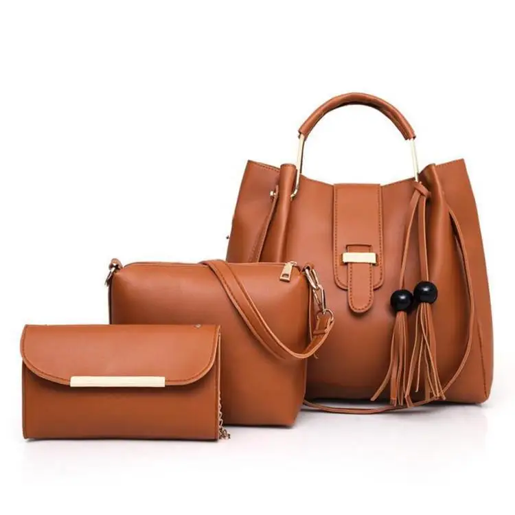 PU Leather 3pcs Factory Women Hand Bags Tote Shoulder Handbags Se, Custom Logo & OEM/ODM Welcome