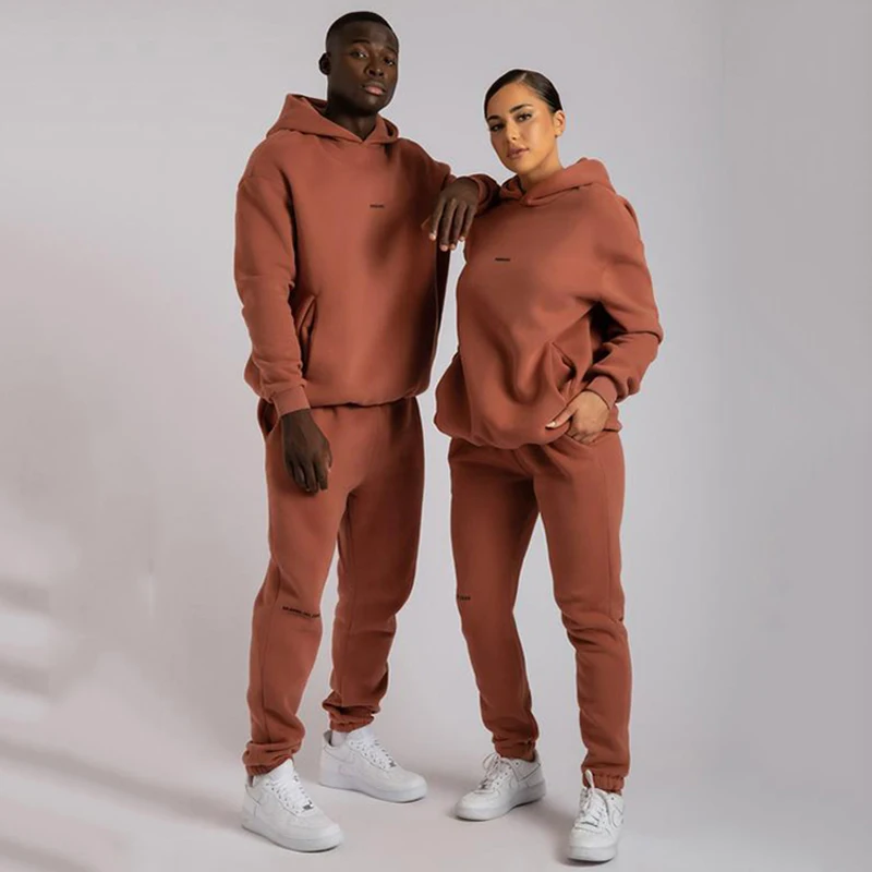 Oem Wholesale Heavyweight Cotton Oversized Plain Tracksuit Luxury Two ...