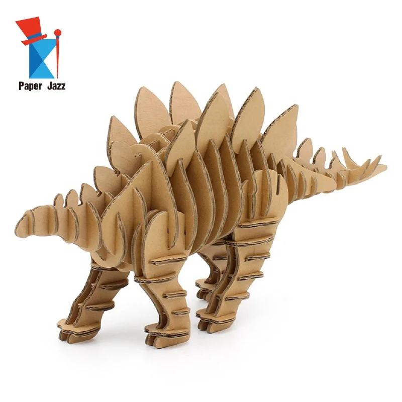 3D Cardboard Puzzle Stegosaurus for Home Decoration