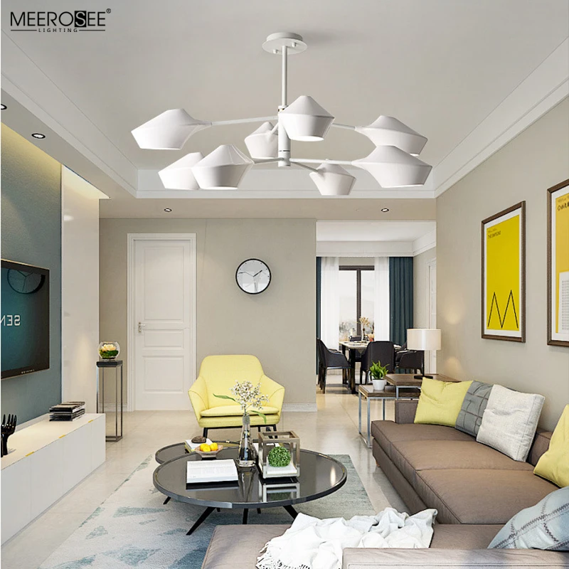 Meerosee Black Pendant Light Modern Decorative Metal Cheap Chandelier Light For Hotel Suspension Light MD86772