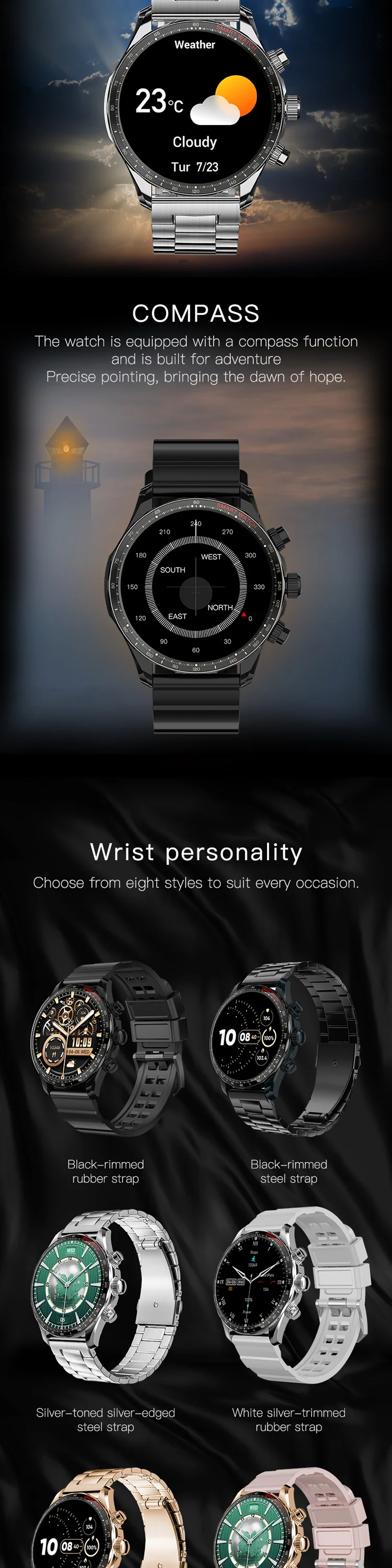 Km68 Amoled Smart Watch High-end Business Style For Men 1.43 Inch 466* ...