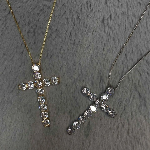 cz diamond cross necklace