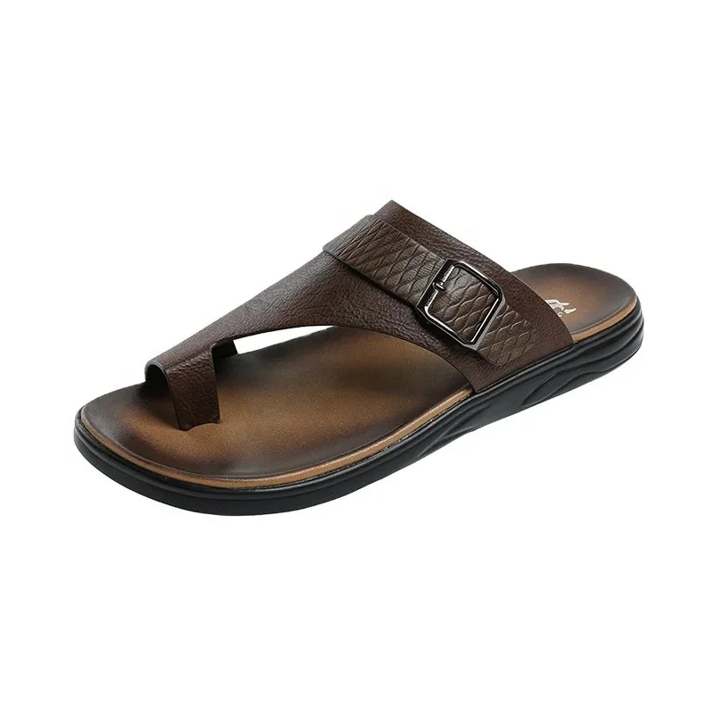 Factory Direct Selling Pu Soft and Breathable Outdoor Walking Dubai Saudi Arabia Men slippers