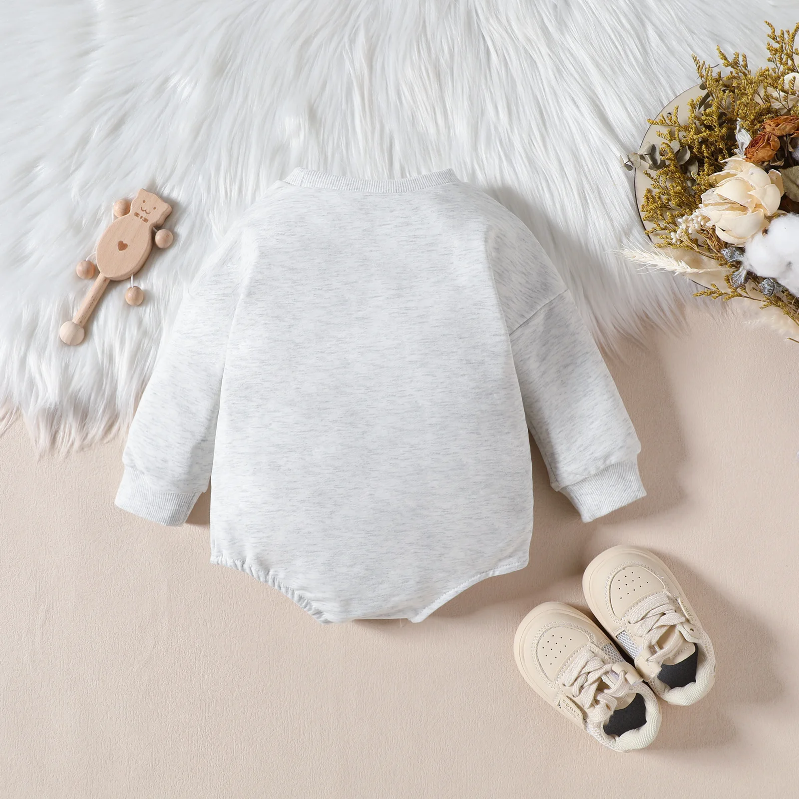 Wholesale Babys Clothing Winter Girls Hooded Warm Rabbit Ear Jumpsuit