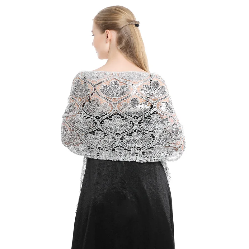 Sequin Shawl Wraps Elegant Evening Wedding Accessories