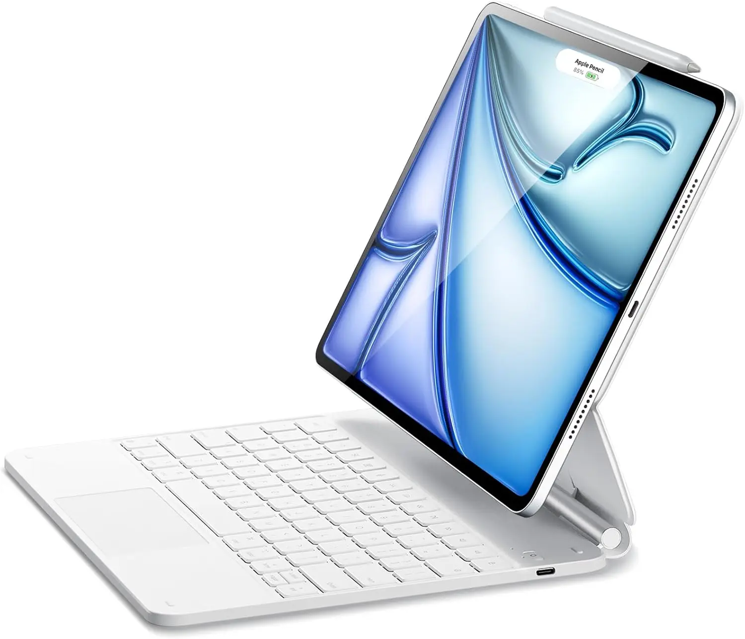 For iPad Air 13' Keyboard (M3/M2/2025/2024) Pro 12.9' (6th-3rd) Magic Keyboard Cantilever Stand Precision Multi-Touch Trackpad