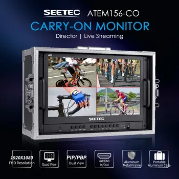 SEETEC ATEM156 15.6 Inch LCD Broadcast Monitor, 4K   Support, for Director Vision Mixing, OEM Supplier, Fast Delivery detail image