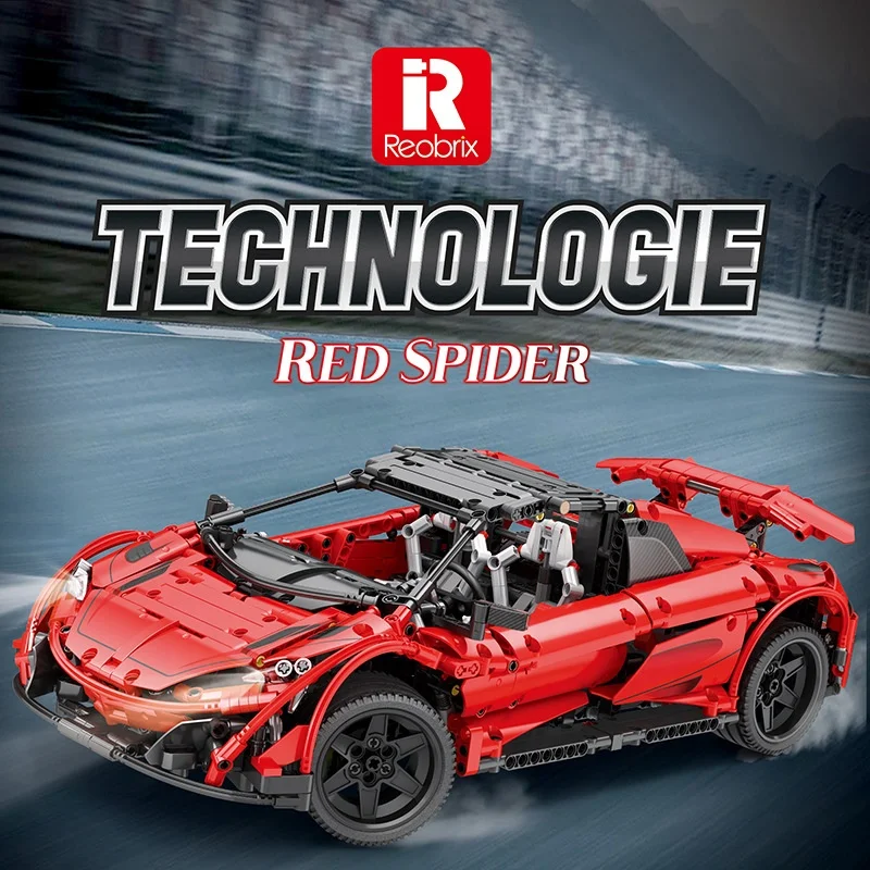 Reobrix 11002 APP Remote Control 675 LT Red Spider Sports Car