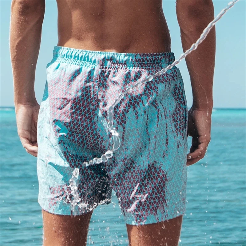 Men's Swim Trunks with Mesh Liner and Pocket Quick Dry Water Color Changing Board Shorts Beach Short Pants swim shorts475_voghion.com