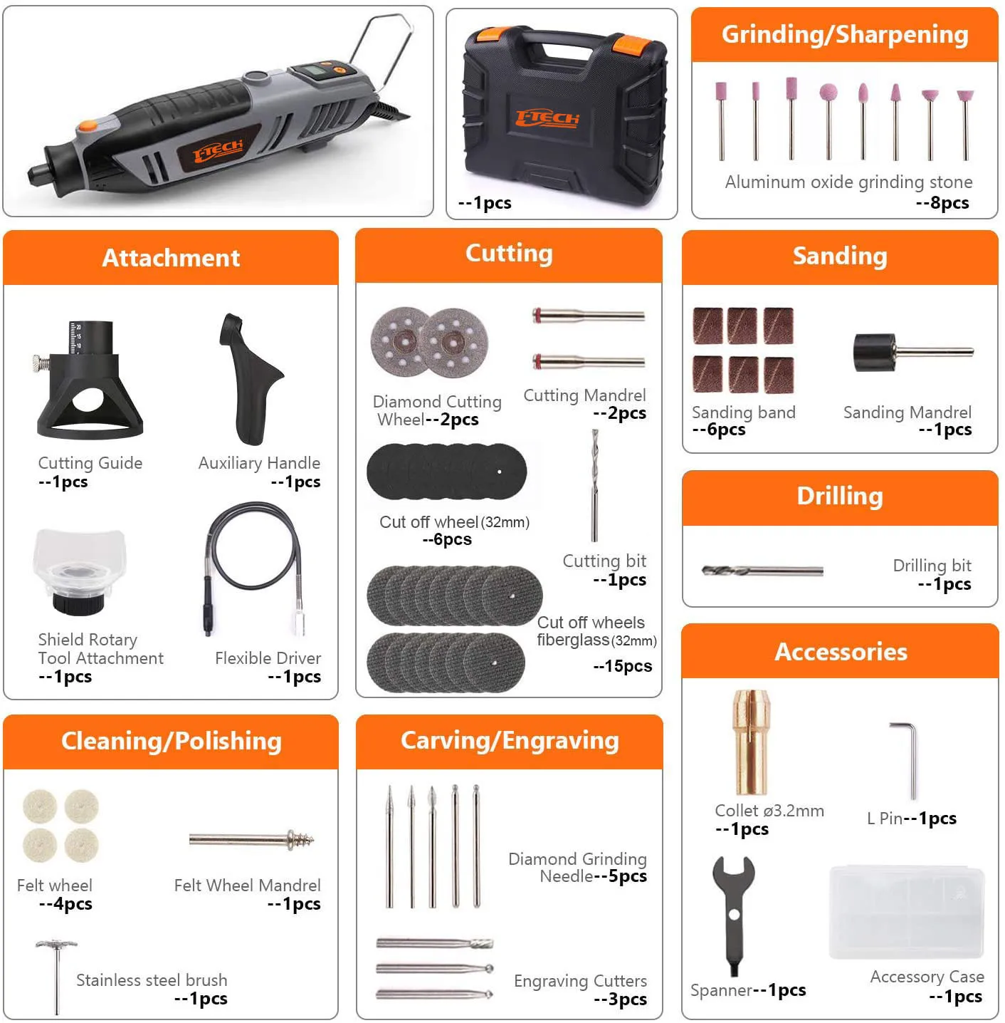 Rotary Tool Accessories Set, Engraving Accessories Set