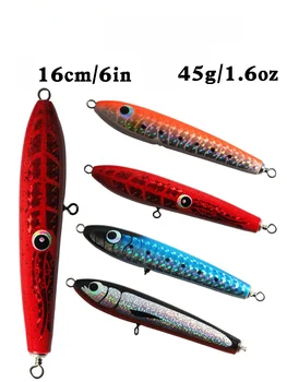 New Wooden Floating Pencil Lure, 16cm 45g Wood Saltwater Fishing Bait, Deep Sea Tuna & GT Trevally Lure – Pencil – view 3