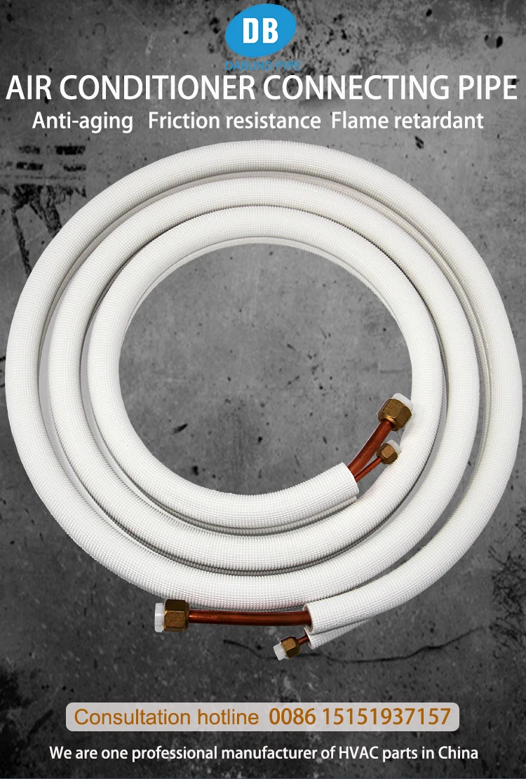 Insulated White PE Air Conditioner Tube Copper Pipe Line Set Kit supplier