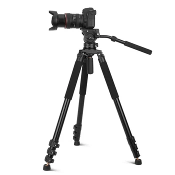 Q680 75'' Professional DSLR Video Camera Tripod Stand Aluminum Photography Tripod 20kg Load with Fluid Panhead detail image
