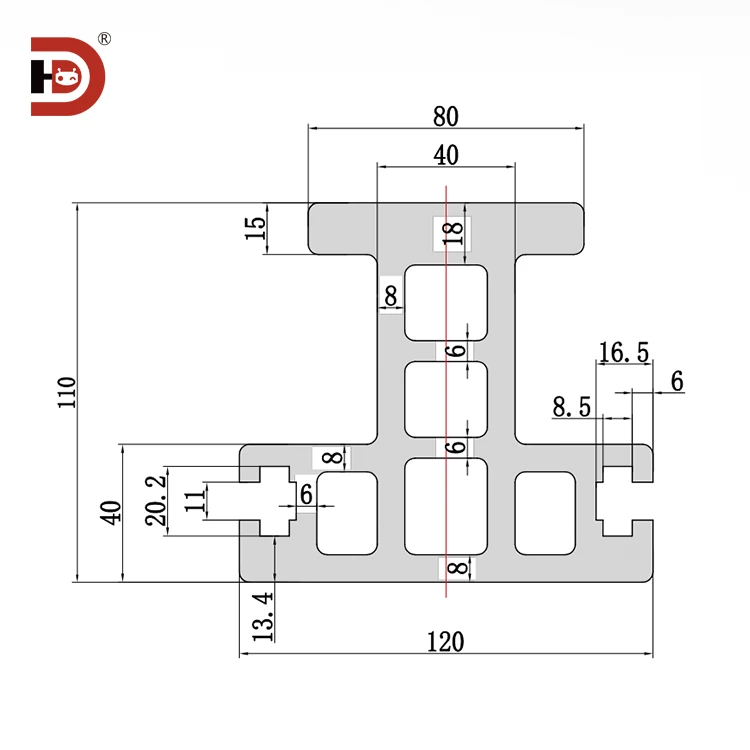 product 110120 ground rail guide aluminum profile automated storage equipment stereoscopic warehouse stacker ground rail guide-3