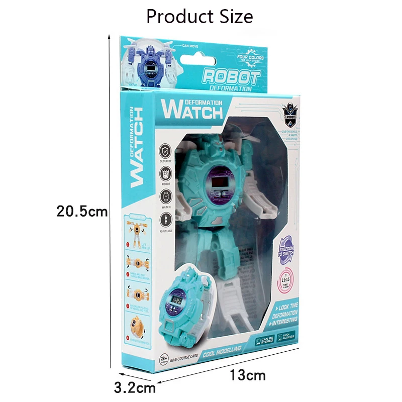 Technology Kids Robot Transformation Wristwatch Toy Robot Electronic Watch Children Sports Cartoon Watches Kids Xmas Gifts
