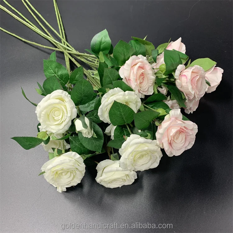 Qslh Ti155 Handmade Silk Flowers Rose Artificial Roses 70cm Red Roses