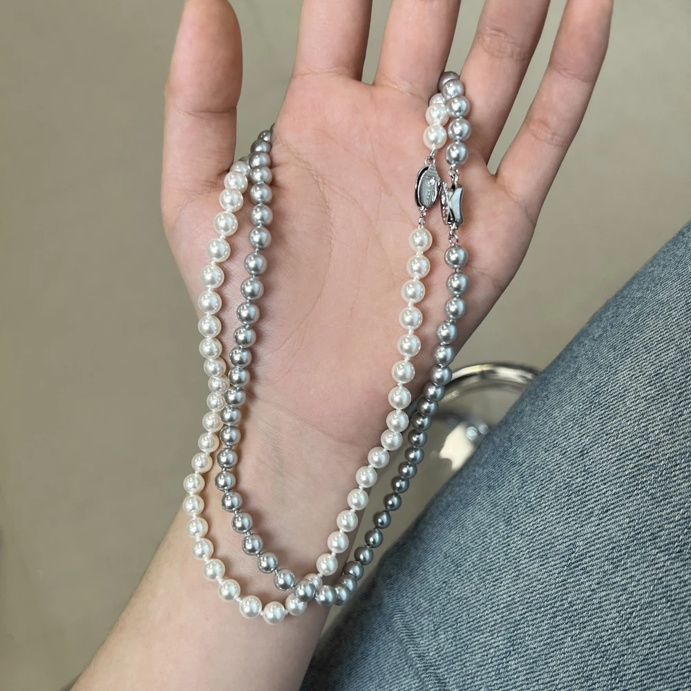 KAKODIY Elegance Fine Jewelry Necklace 925 Sterling Silver 6mm Round Pearl Necklace Daily Wear Jewelry Accessories for Women detail 3