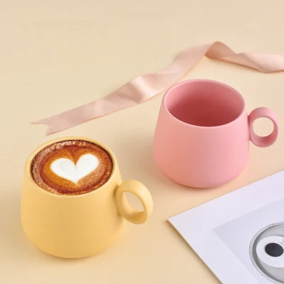 New Arrival Nordic Style Macaron Creative Big Capacity Coffee Ceramic Cup With Handle