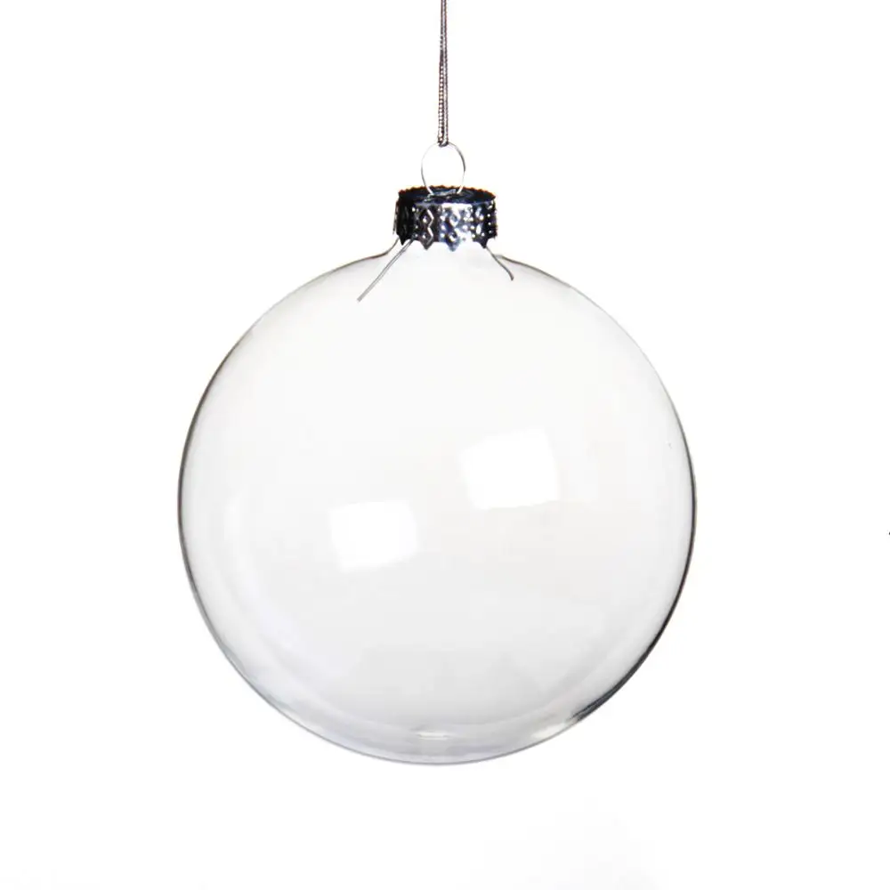 2023 Hotsale Custom Transparent Glass Christmas Balls 8cm Tree Hanging ...