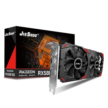 JIESHUO Graphics Cards AMD RX 580 8G For GDDR5 GPU Video Card RX 580 8GB 256Bit 2048SP Computer VGA RX580 graphic card