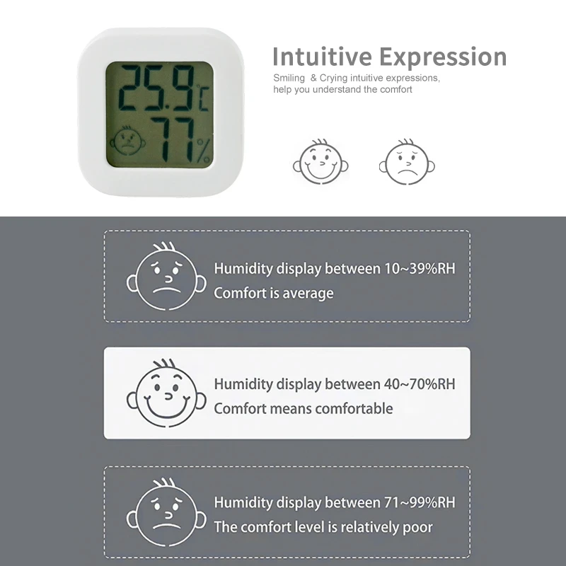 Own Brand Living Room LCD Display Temperature and Humidity Monitor Indoor Mini Thermometer Hygrometer