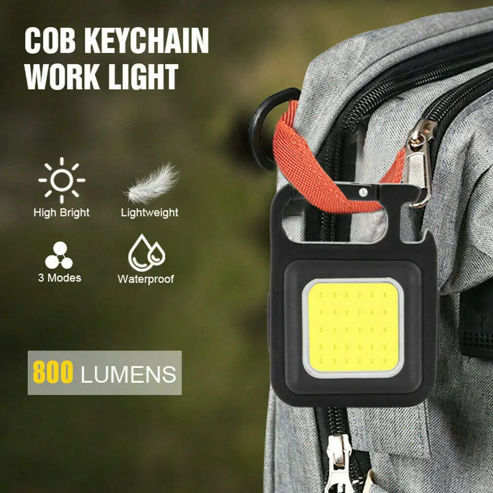 Mini Keychain Lights COB Keychain Work Light Key Chain Flashlights Led Mini USB Rechargeable Light