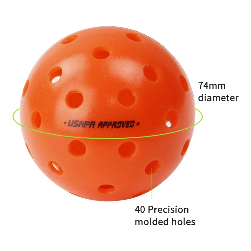 Outdoor Pickleball Balls 40 Holes Pe Material Rotational Molding