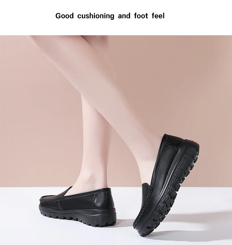 Hot Sale Nursing Shoes Hospital Nurse for Women Black Shoes Comfort Breathable Soft Bottom Flat Anti-slip Safety Work Shoes