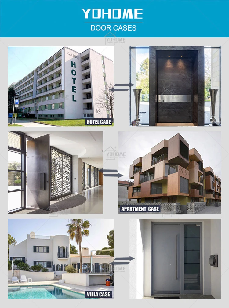 China Top Manufacturer High Quality American Pivot External Security Doors for House Wooden Front Entry Exterior Door