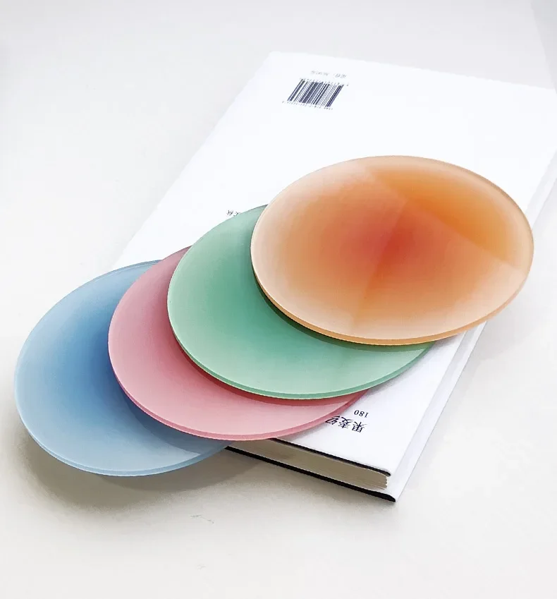 Custom Print Logo Color Tea Coffee Cup Coaster Heat Insulation Clear Acrylic Placemats Gradient Color Round Acrylic Coaster