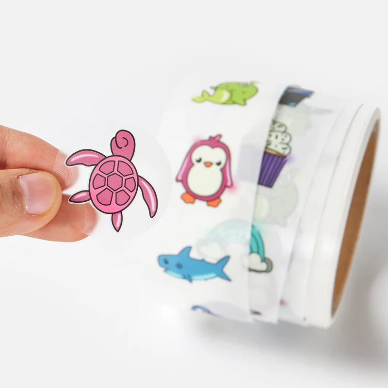 Customize Printing Creative Animals Anime Car Die Cut Stickers for Kids Cartoon Self-adhesive Sticker Roll