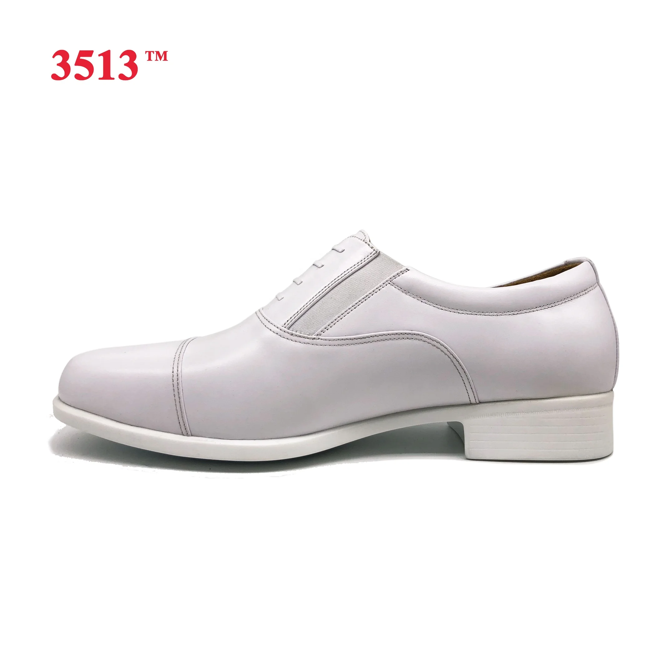 White Genuine Leather Formal Dress Officers Navy Shoes Men