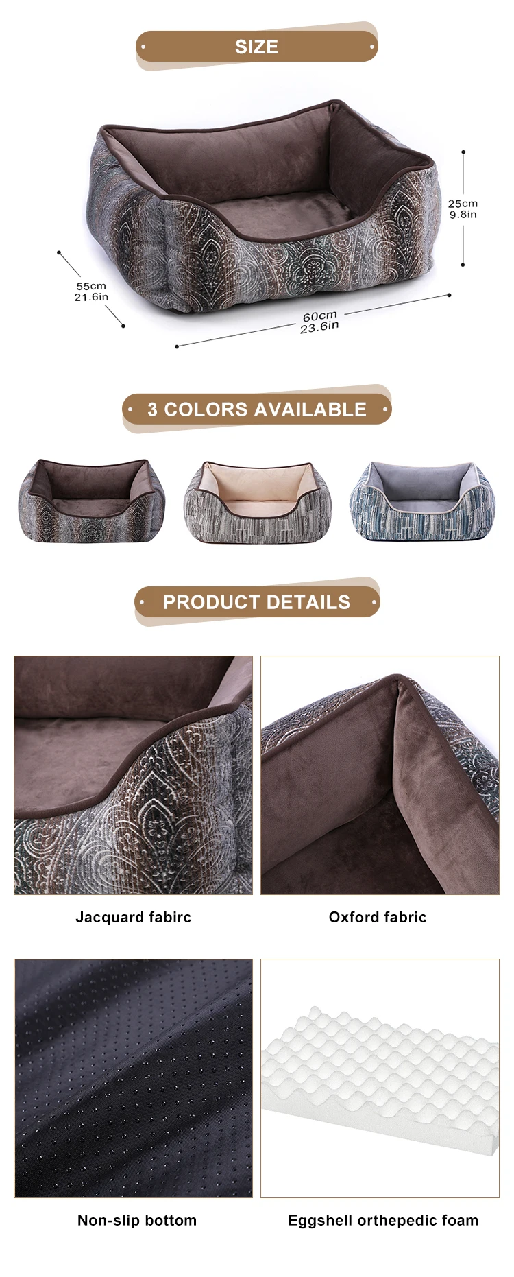 Wholesale Custom Jacquard Oxford Fabric Rectangle Eco Friendly