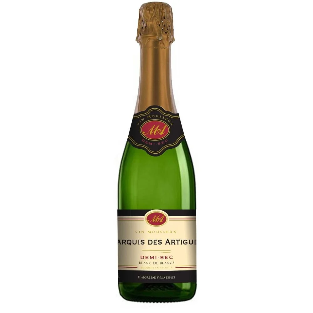 
Marquis des Artigues Blanc de Blancs Demi-Sec semi sweet sparkling high quality wine 