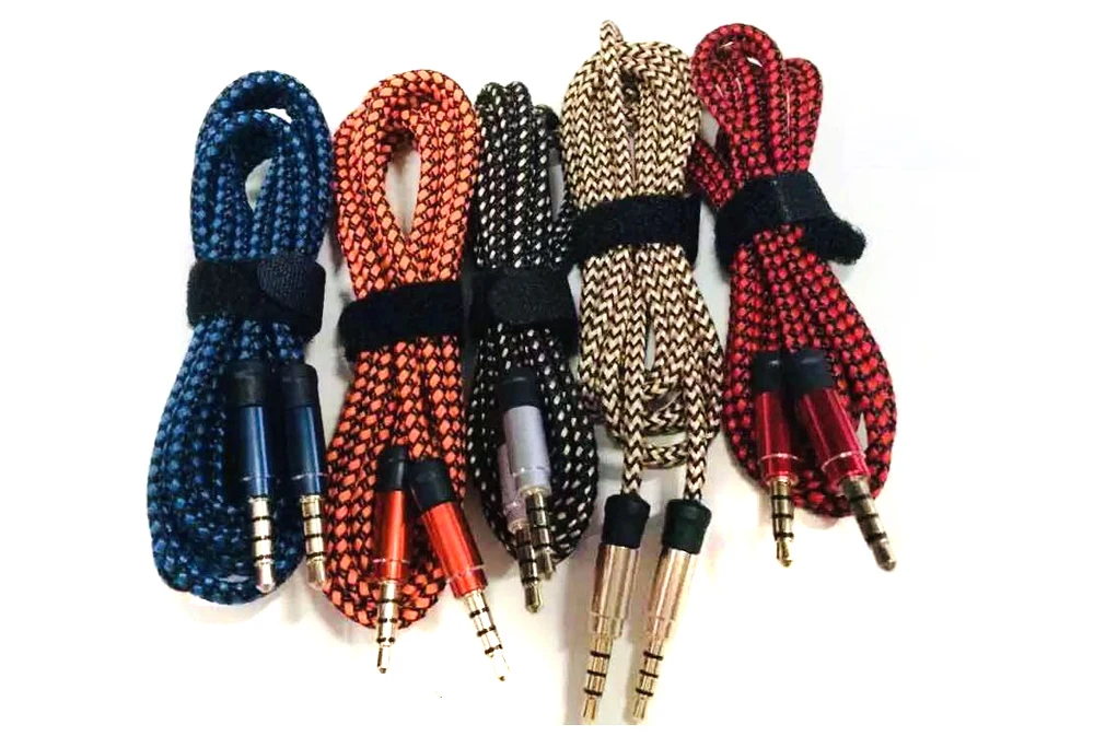 3M Length Nylon Fabric Braided Audio Cable