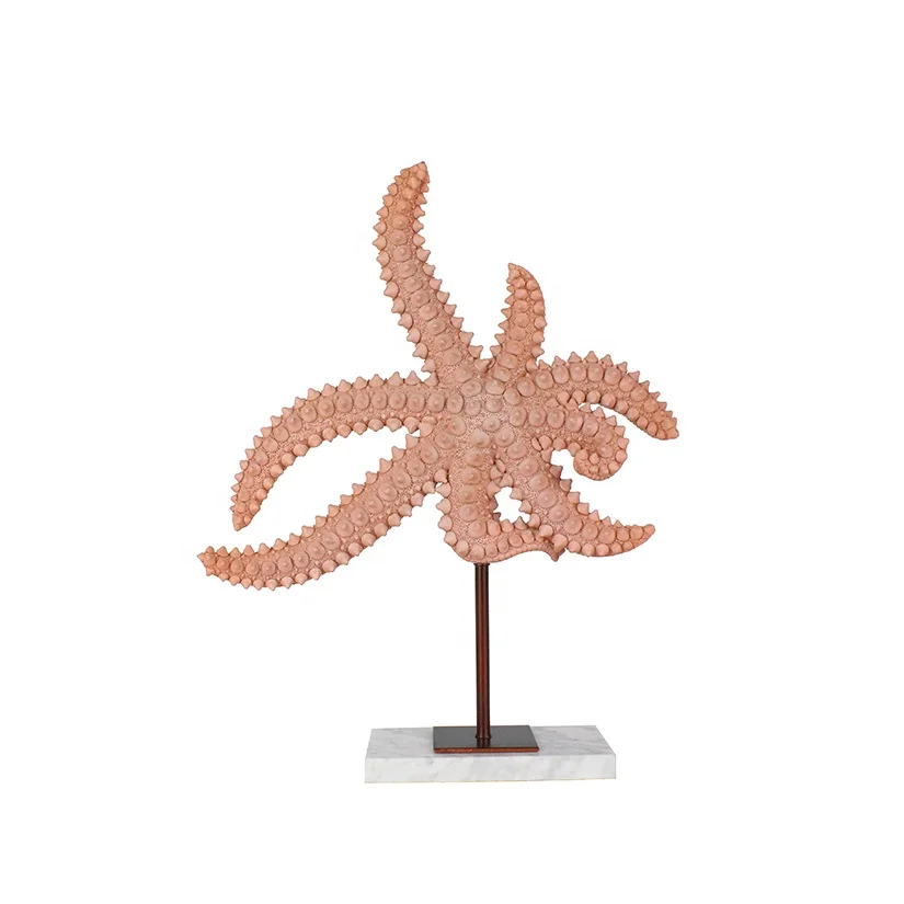 Modern artificial marble resin starfish decor piece for table top home accessories