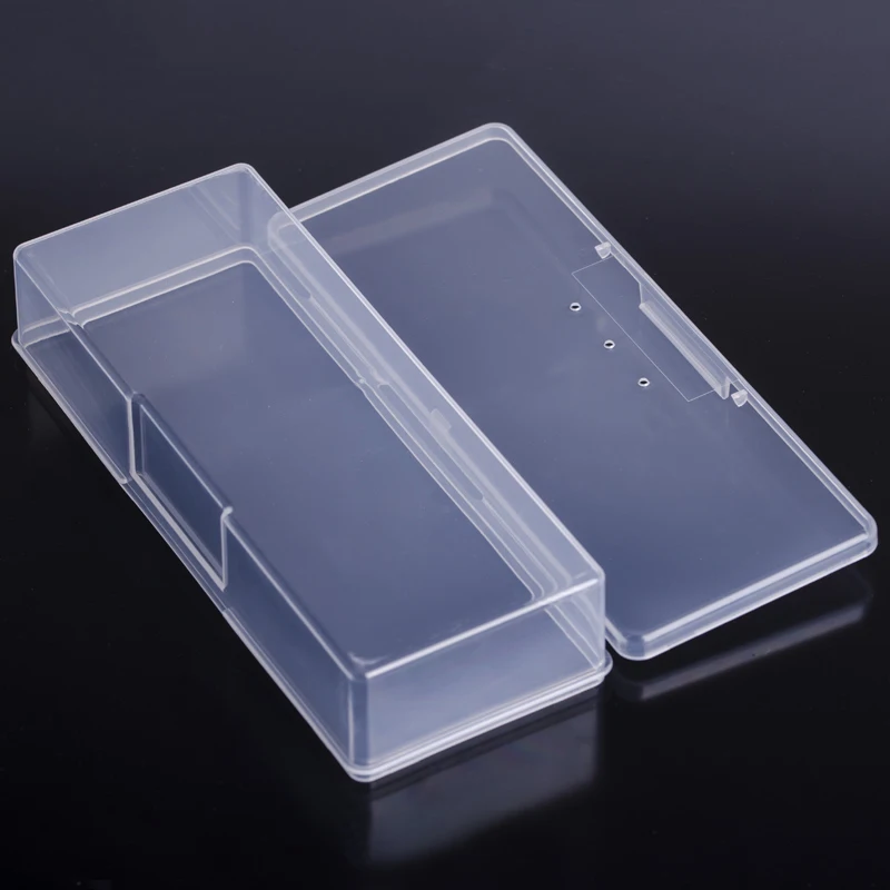 Clear Plastic Rectangle Storage Container for Nail Art Supplies Empty Organizer Case Box Brush Pen Rhinestone-Manicure Accessory